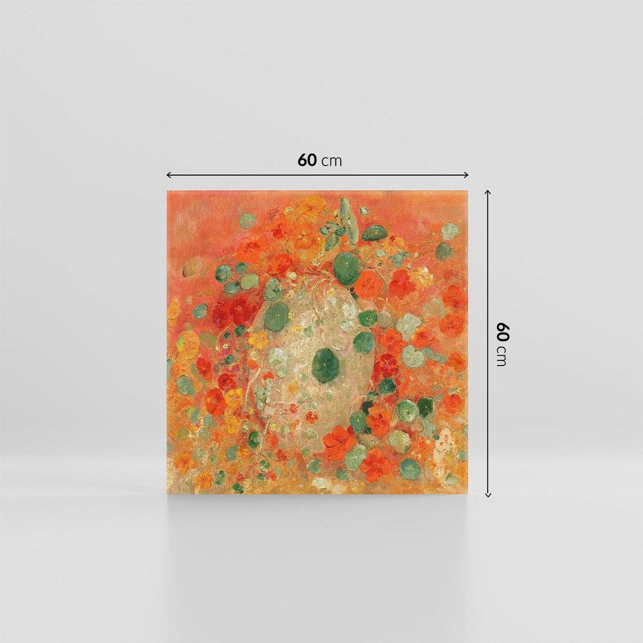 Obraz na płótnie 60x60 - "Nasturcje" (1905) Odilon Redon - Reprodukcja - reprodukcja, obraz na płótnie