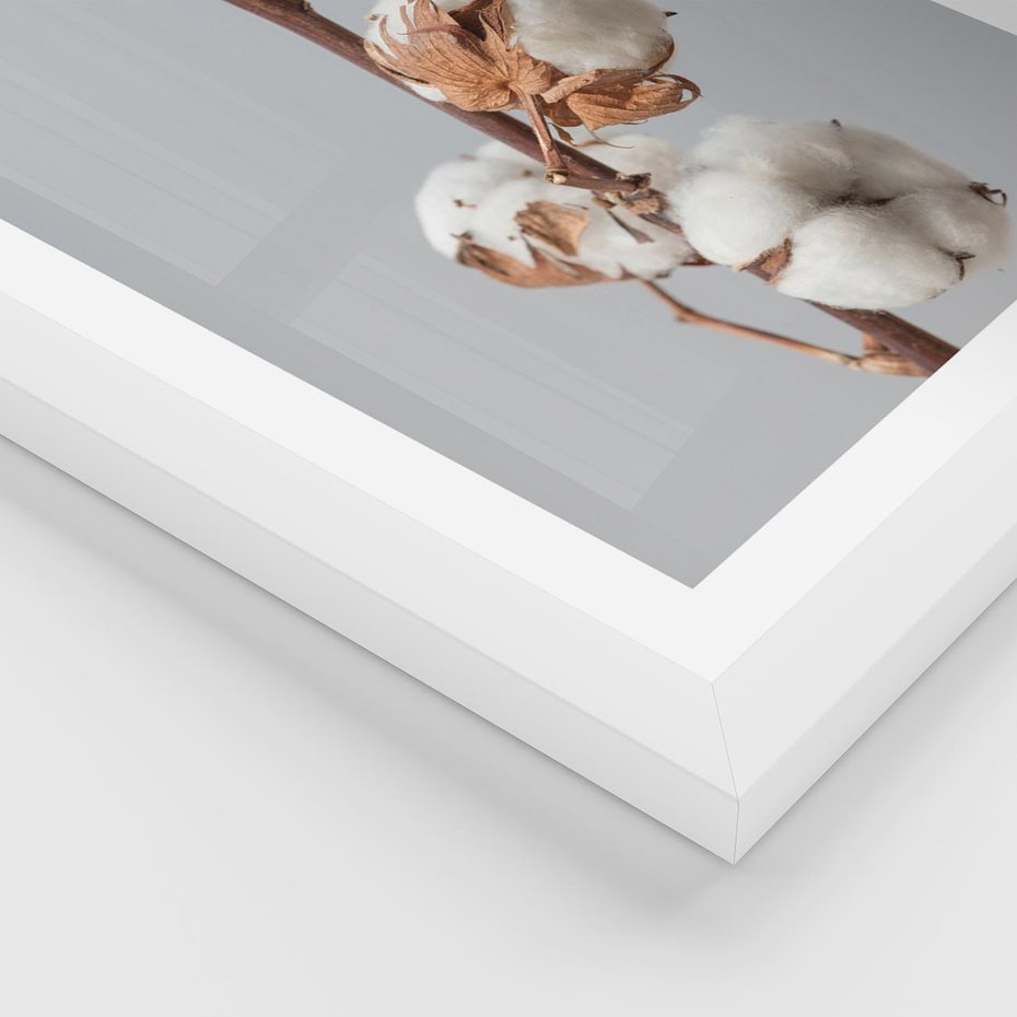 Plakat w ramie 30x40 - Bawełniana boho miękkość - bawełna, boho - rama biała