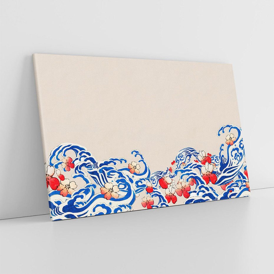 Obraz na płótnie 120x80 - Japońska Harmonia: Falujące Kwiaty - japonia, orientalne kwiaty wiśni