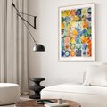 Plakat w ramie 50x70 - Rozkwitające Wzory Abstrakcji - abstrakcyjny obraz, mnogość kolorów - rama drewno