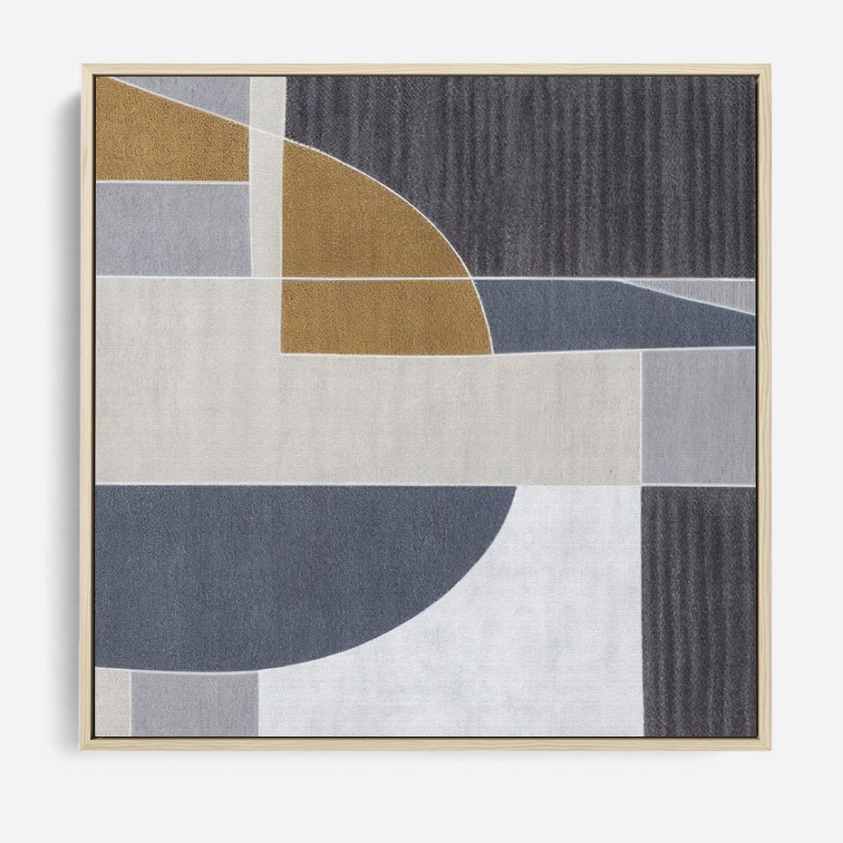 Obraz w ramie 80x80 - Odbicie wschodzącego jutra - graficzne kształty, geometria - rama drewno