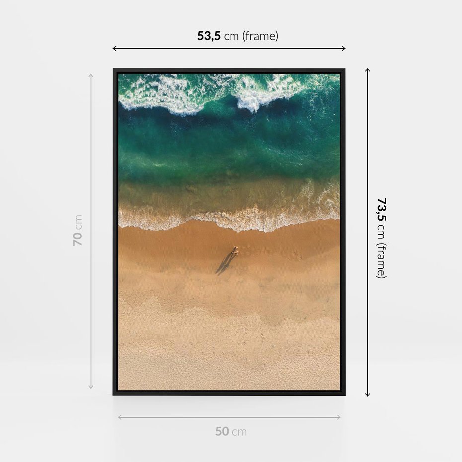 Obraz w ramie 50x70 - Oaza Relaksu - plaża, morze - rama czarna