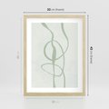 Plakat w ramie 30x40 - Zieleń Wewnętrznej Harmonii - zielona abstrakcja, zgaszona zieleń - rama drewno