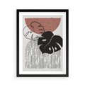 Plakat w ramie 50x70 - Nowoczesna Monstera: Szkic w Grafice - nowoczesna grafika, monstera - rama czarna