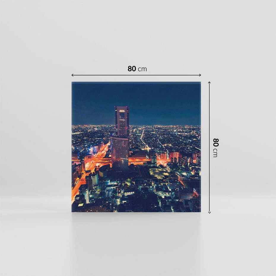 Obraz na płótnie 80x80 - światła i tradycja - Japonia, Tokio