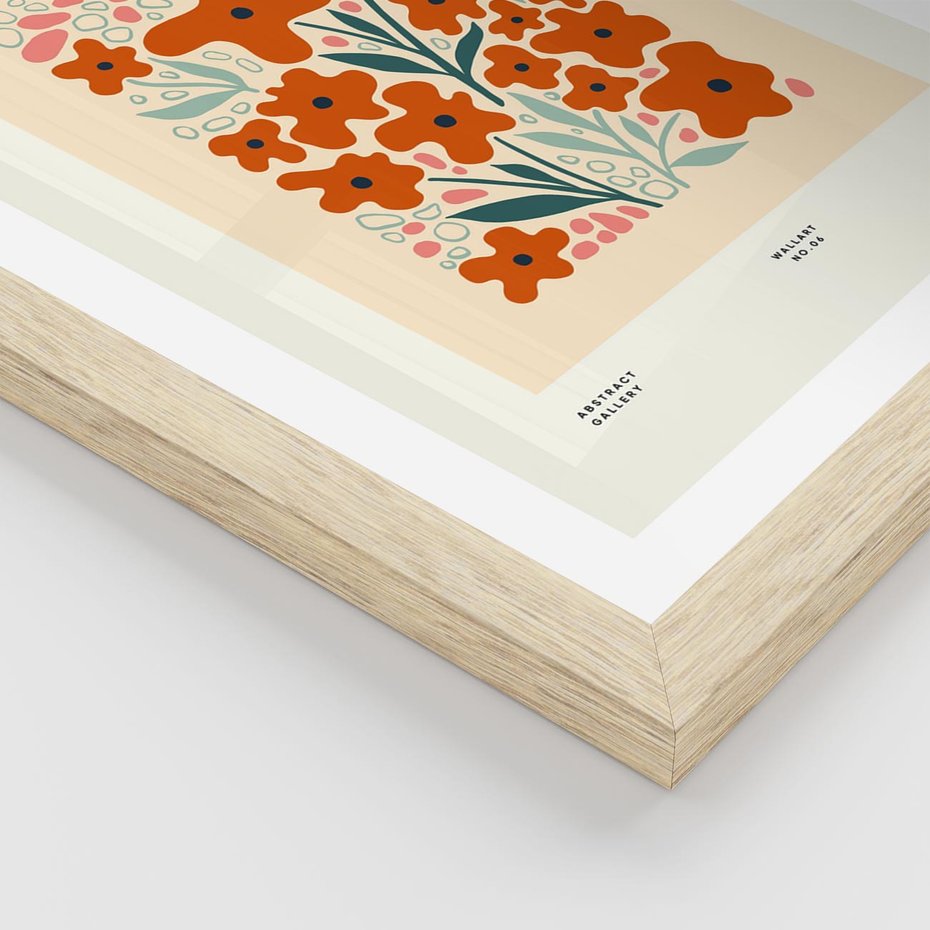 Plakat w ramie 40x50 - Refleksje Kolorowych Tajemnic - kwiaty, kompozycja - rama drewno