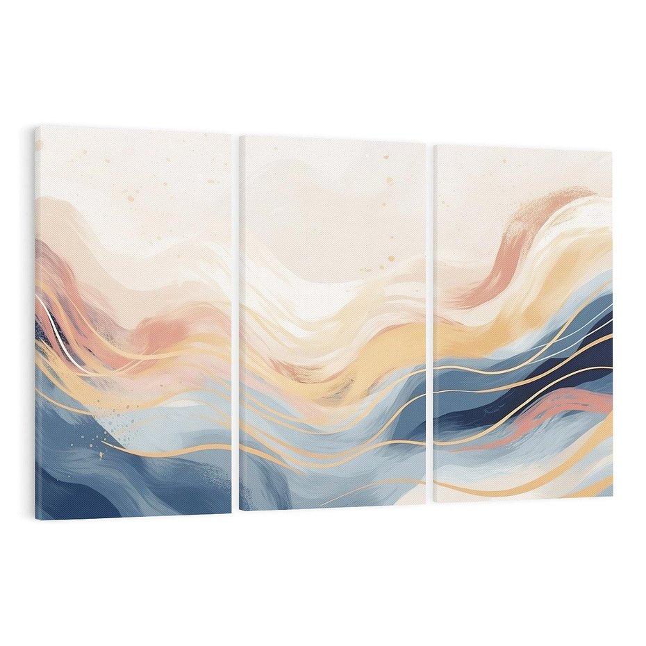 Obraz na płótnie 120x80 - Ukojenie Współczesności - abstrakcyjne fale, gładkie linie