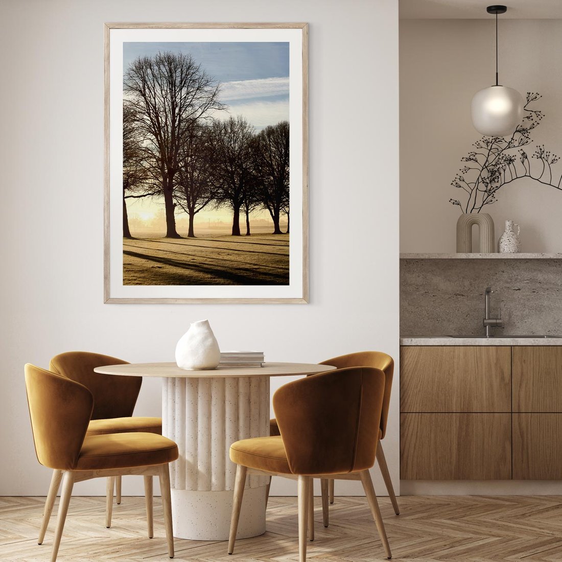 Plakat w ramie 30x40 - Siła natury - drzewa, pole - rama drewno