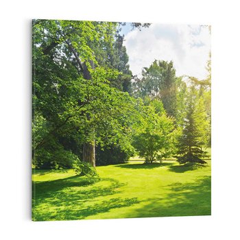 Obraz na płótnie 60x60 - Ogród: urok drzew i roślinności - ogród, drzewa