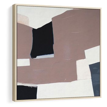 Obraz w ramie 80x80 - Wyrażona cisza abstrakcji - abstrakcyjne, nieregularne kształty - rama drewno