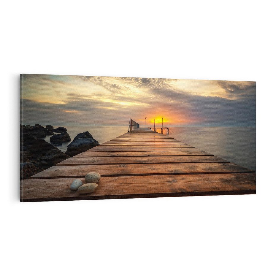 Obraz na płótnie 120x60 - Molo nad bułgarskim morzem - Bułgaria, molo