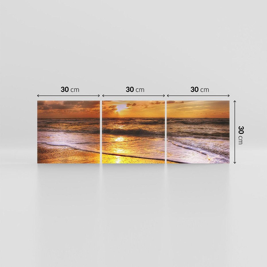 Obraz na płótnie 90x30 - Tropikalna wyspa nad oceanem - zachód, słońca