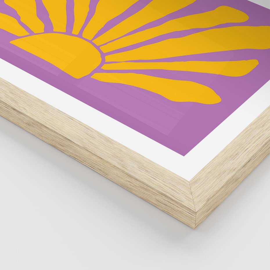 Plakat w ramie 30x40 - Podróżne Kontury - abstrakcyjny plakat, intensywne różowe tło - rama drewno