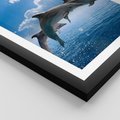 Plakat w ramie 30x40 - Spotkanie z naturą - morze, delfiny - rama czarna