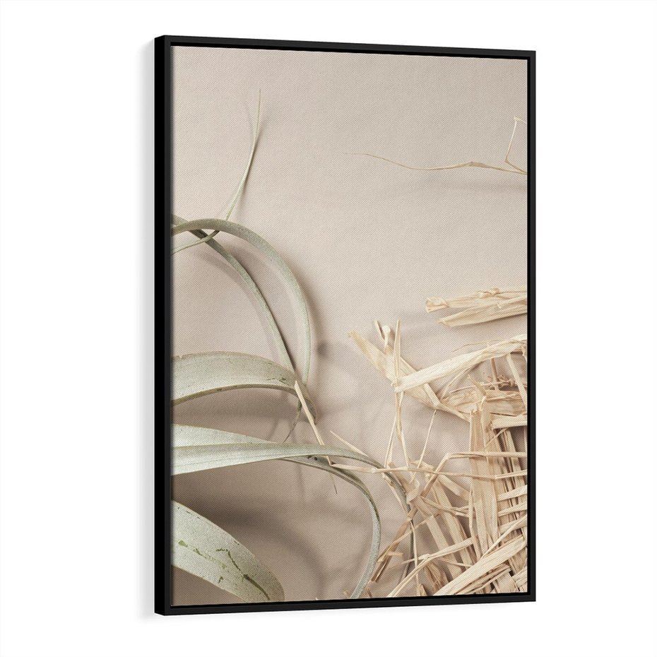 Obraz w ramie 70x100 - Boho urok suchych liści - suche, liście - rama czarna