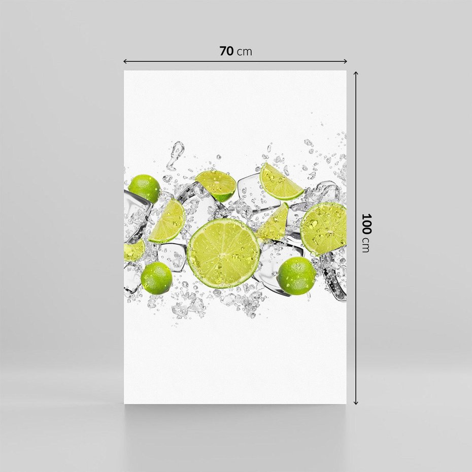 Obraz na płótnie 70x100 - Rześkość i smak - limonki, lód