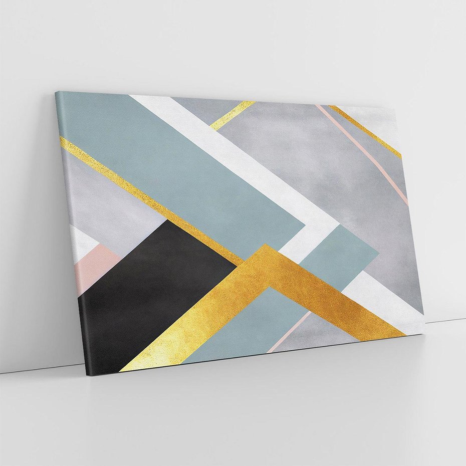 Obraz na płótnie 100x70 - Geometryczne Elementy - geometryczne kształty, elementy złota