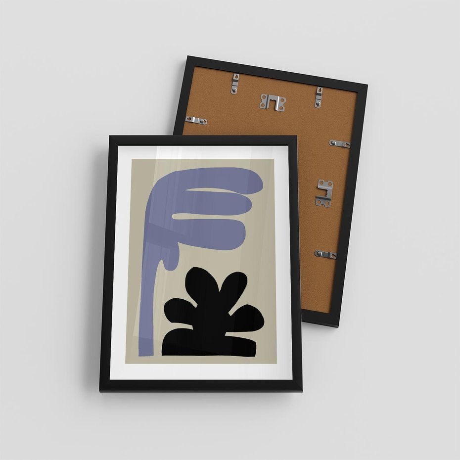 Plakat w ramie 30x40 - Abstrakcyjne Interakcje Form - minimalizm, boho plakat - rama czarna