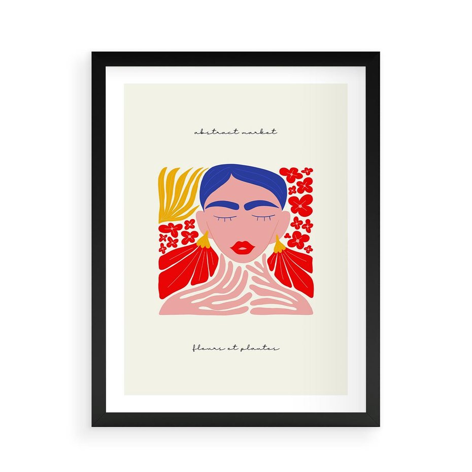 Plakat w ramie 50x70 - Bezgraniczne Rytmy - kobieta, sztuka abstrakcyjna - rama czarna