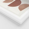 Plakat w ramie 40x50 - Abstrakcyjne Widzenia - abstrakcyjne geometryczne kształty, odcienie brązu i beżu - rama biała