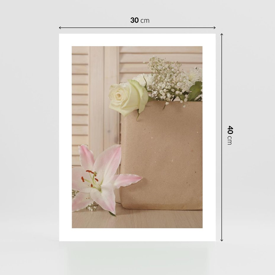 Plakat bez ramy 30x40 - Elegancja W Prostocie - kwiaty, mnimalizm