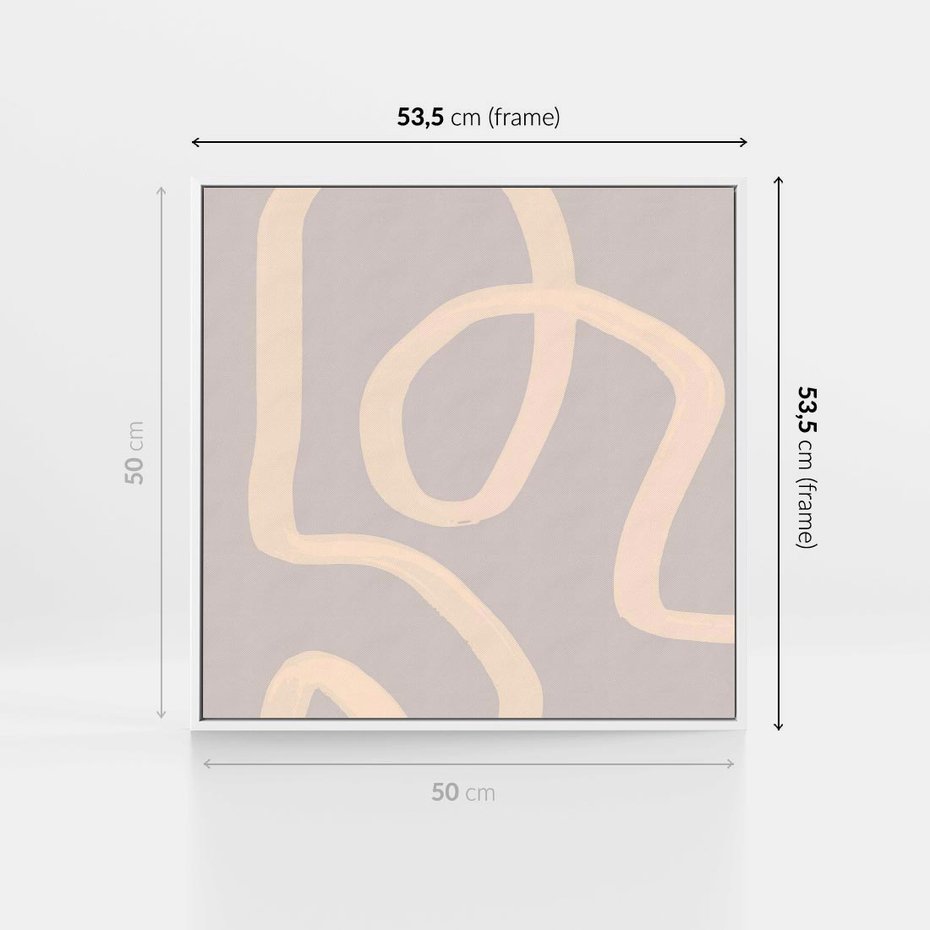 Obraz w ramie 50x50 - Nowoczesne Odbicia - minimalistyczny obraz, nowoczesny - rama biała
