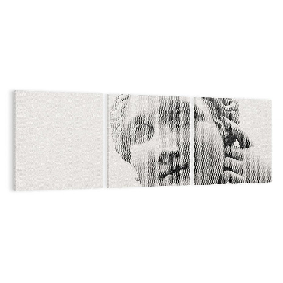 Obraz na płótnie 150x50 - Szarość w Kamieniu - monochromatyczna marmurowa rzeźba, odcienie szarości