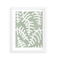 Plakat w ramie 40x50 - Oaza Zieleni - zielona abstrakcja, zgaszona zieleń - rama biała