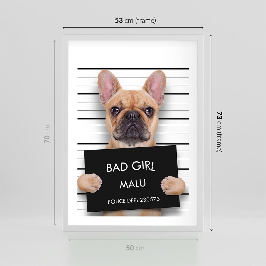 Plakat w ramie 50x70 - przyjaciel na zawsze - pies, piesek - rama biała