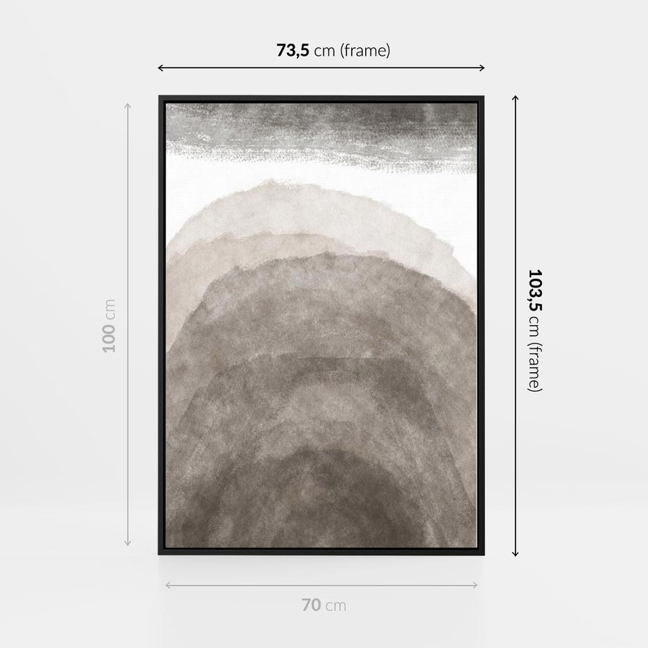 Obraz w ramie 70x100 - Przenikające Kształty - rozmyte cienie, abstrakcja - rama czarna