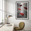 Plakat bez ramy 21x30 - Parasole w malowniczej uliczce - parasole, uliczka
