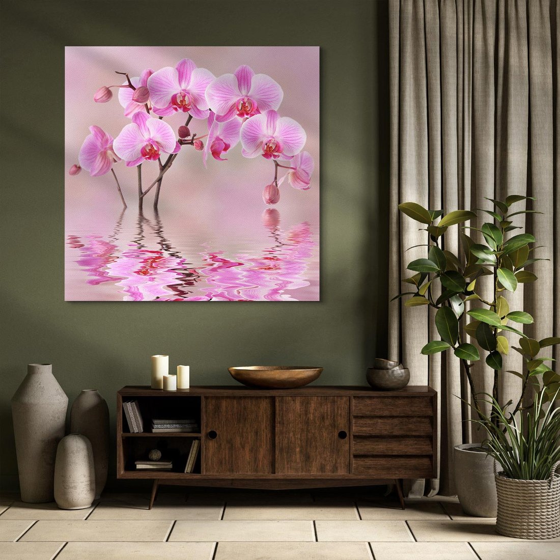 Obraz na płótnie 70x70 - Relaksacyjne spa w otoczeniu storczyka - spa, storczyk