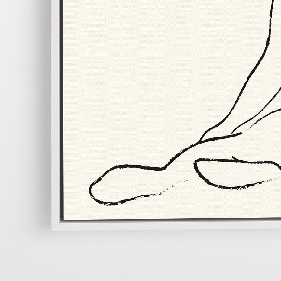 Obraz w ramie 50x50 - Akt w Minimalizmie - kobieta akt, minimalizm - rama biała