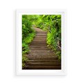 Plakat w ramie 50x70 - Magia Leśnej Ścieżki - ścieżka, w lesie - rama biała