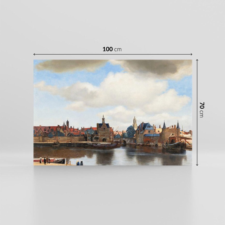 Obraz na płótnie 100x70 - "View of Delft" Johann Vermeer (1660–1661) - Reprodukcja - reprodukcja, obraz na płótnie