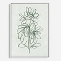 Obraz w ramie 50x70 - Spokojne Poddanie Naturze - zielony plakat, roślinne inspiracje - rama biała