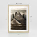 Plakat w ramie 30x40 - Pomost nad jeziorem - pomost, jezioro - rama drewno