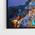 Obraz w ramie 50x50 - Wyblakłe wspomnienia gwiazd - Santorini, wieczór - rama czarna
