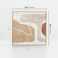 Obraz w ramie 50x50 - Beżowa Harmonia - abstrakcyjne, nieregularne plamy - rama drewno