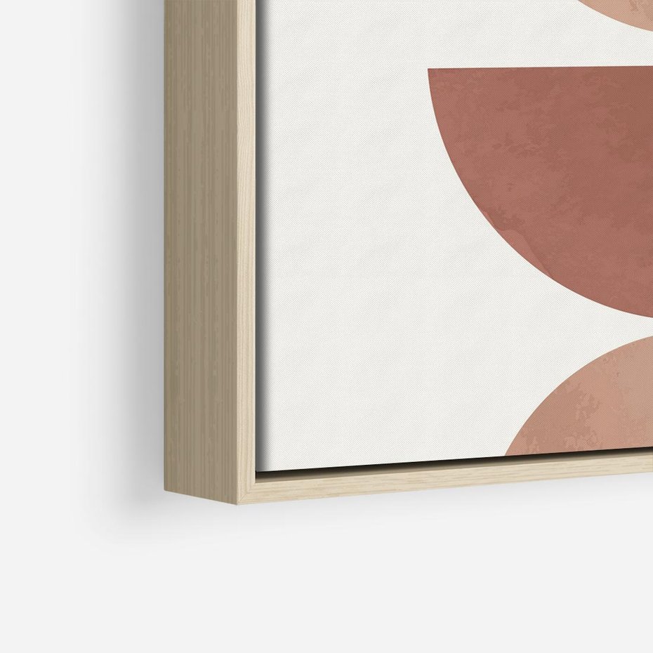 Obraz w ramie 50x50 - Abstrakcyjne Widzenia - abstrakcyjne geometryczne kształty, odcienie brązu i beżu - rama drewno