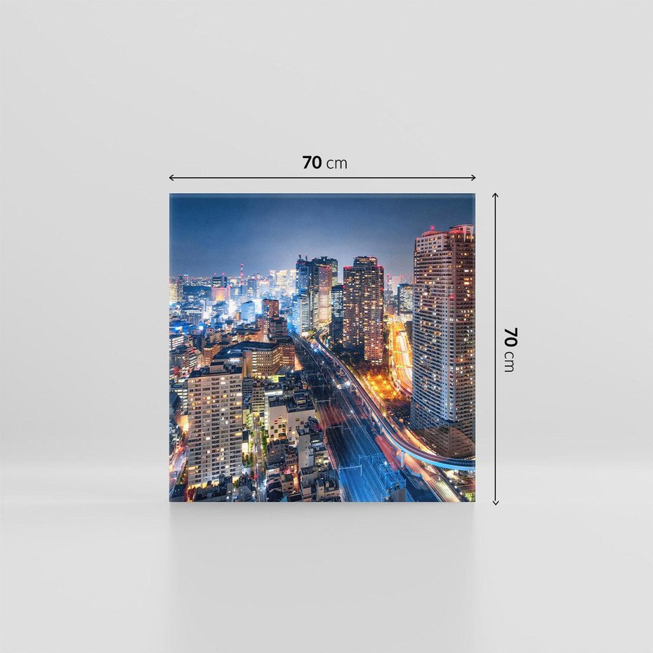 Obraz na płótnie 70x70 - Błyskawica w Azji - Tokio, Japonia