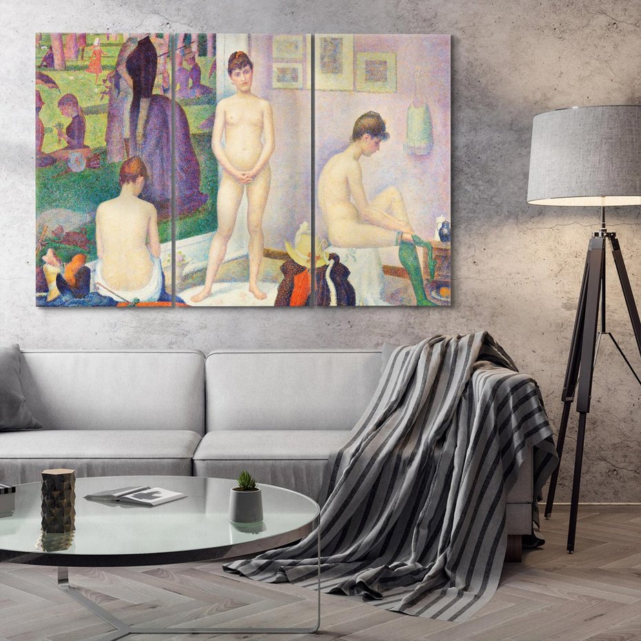 Obraz na płótnie 120x80 - "Modelki" (ok. 1886–1888) Georges Seurat - Reprodukcja - reprodukcja, obraz na płótnie