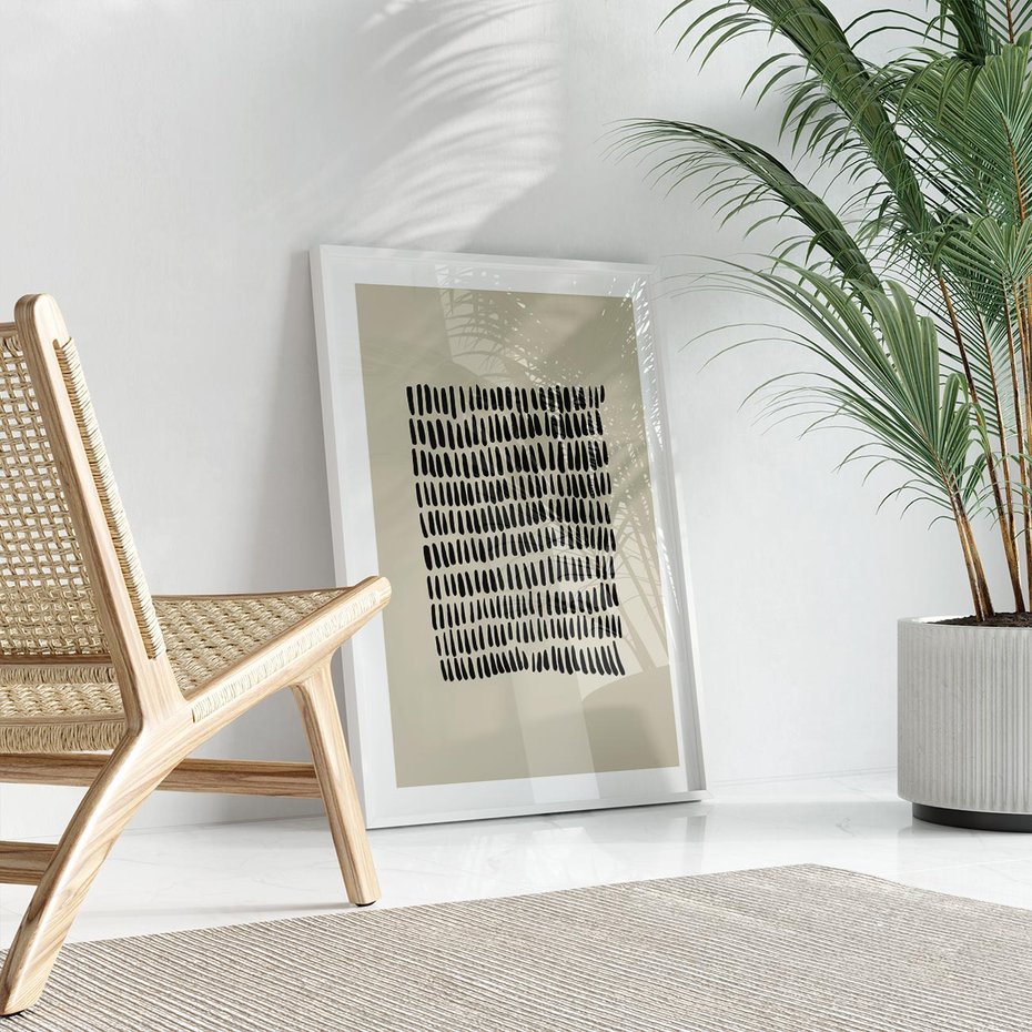 Plakat w ramie 50x70 - Echa Zapomnianych Wymiarów - nowoczesna sztuka, plakat - rama biała