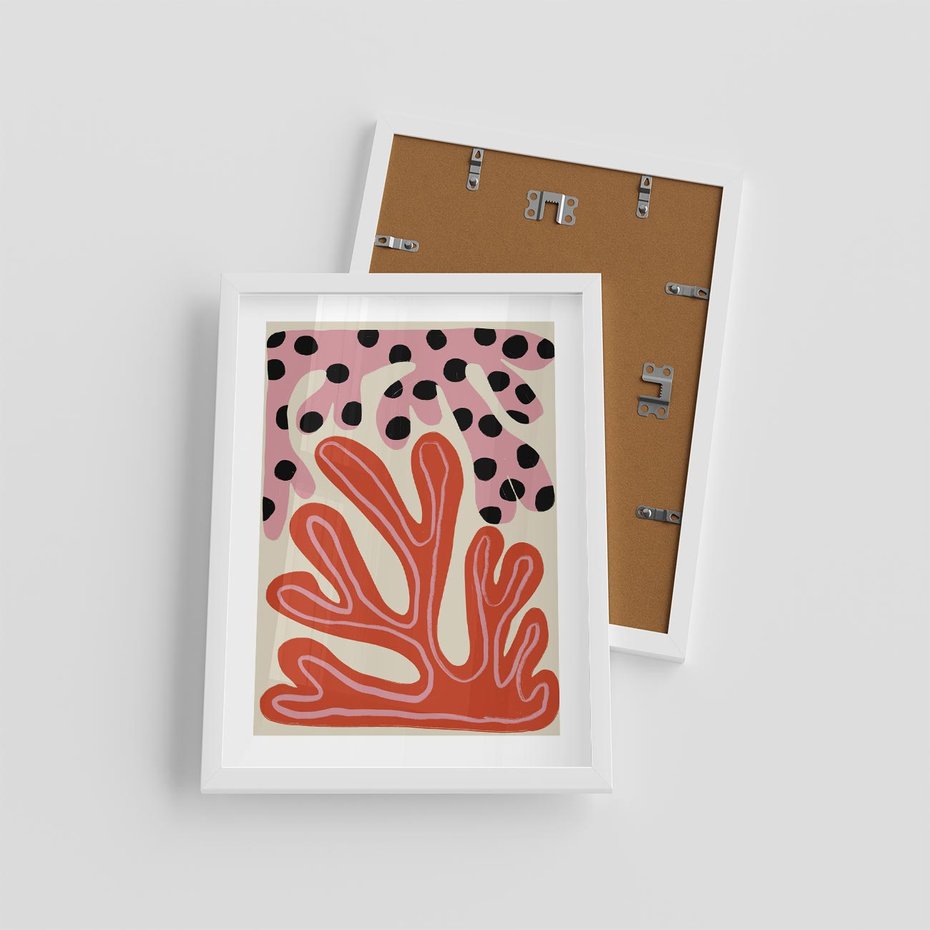 Plakat w ramie 30x40 - Księga Pastelowych Impulsów - abstrakcyjny obraz, plakat - rama biała