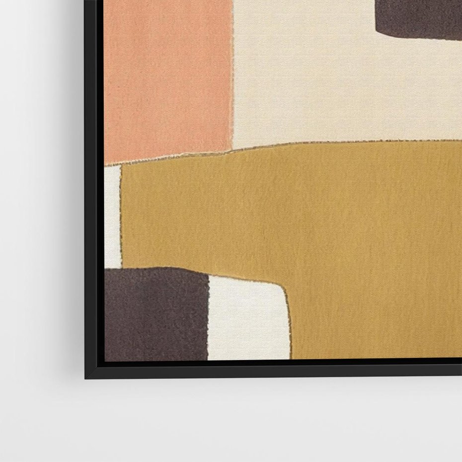 Obraz w ramie 50x50 - Pasy Abstrakcji - kolorowe pasy, plamy koloru - rama czarna