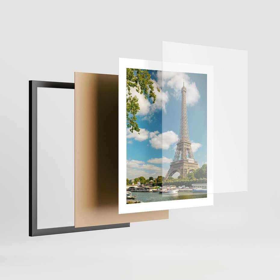 Plakat w ramie 40x50 - Paryż Eiffla - Paryż, Eiffla - rama czarna