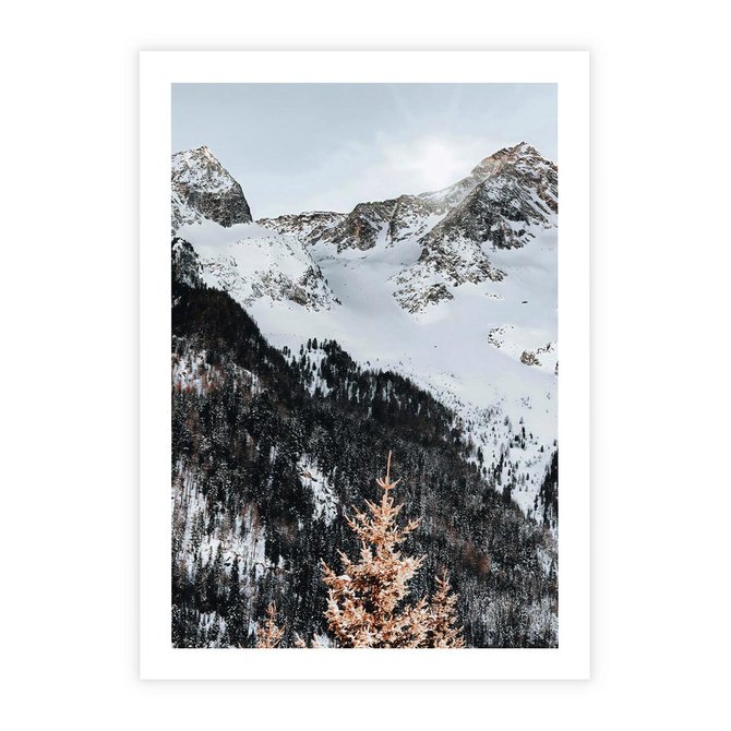 Plakat bez ramy 21x30 - Górski Raj - góry, śnieg