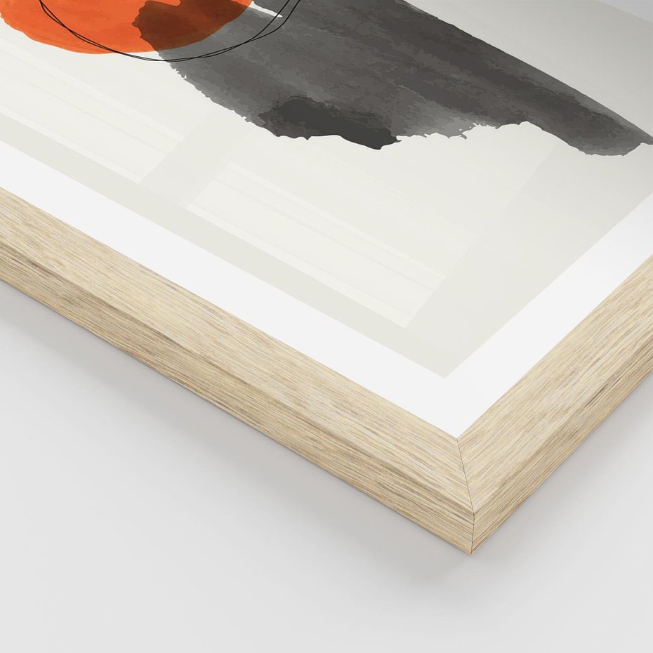 Plakat w ramie 40x50 - Księga Form - abstrakcyjne nieregularne plamy, czarny - rama drewno