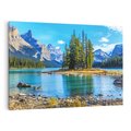 Obraz na płótnie 70x50 - spotkanie natury - góry, jezioro