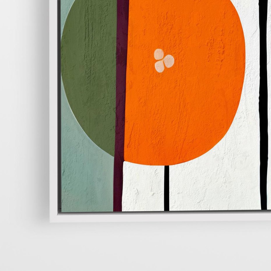 Obraz w ramie 80x80 - Migotliwa Aura Serca - abstrakcyjny obraz olejny, dziwne formy - rama biała